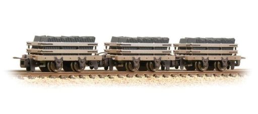 393-075 4 Wheel Slate Wagon Grey (Pk 3) Weathered