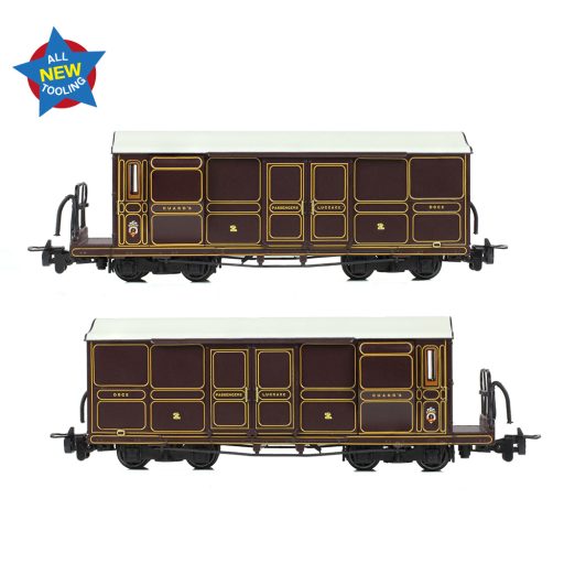 394-076 Ffestiniog Railway Curly Roof Van No.1 FR Lined Plum - Image 4