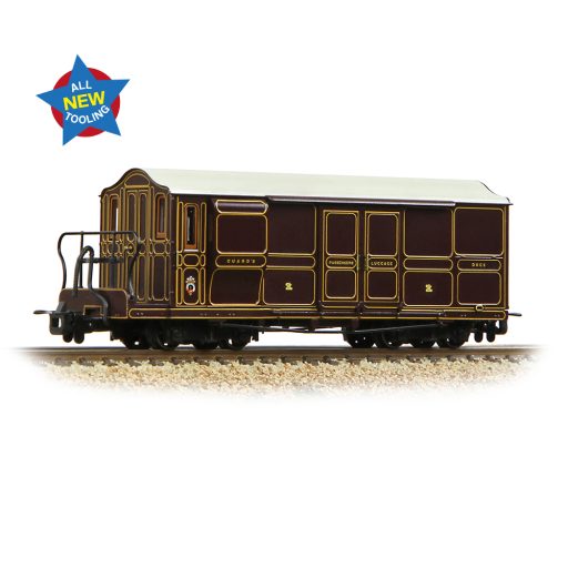 394-076 Ffestiniog Railway Curly Roof Van No.1 FR Lined Plum - Image 2