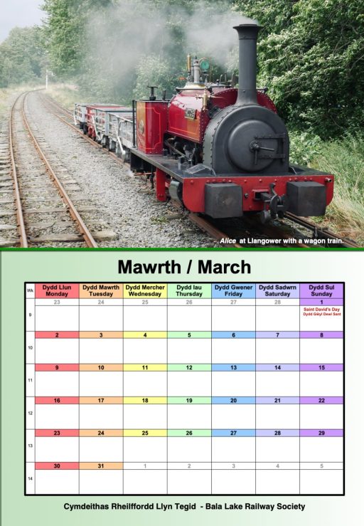Bala Lake Railway Society 2026 Calendar - Image 2