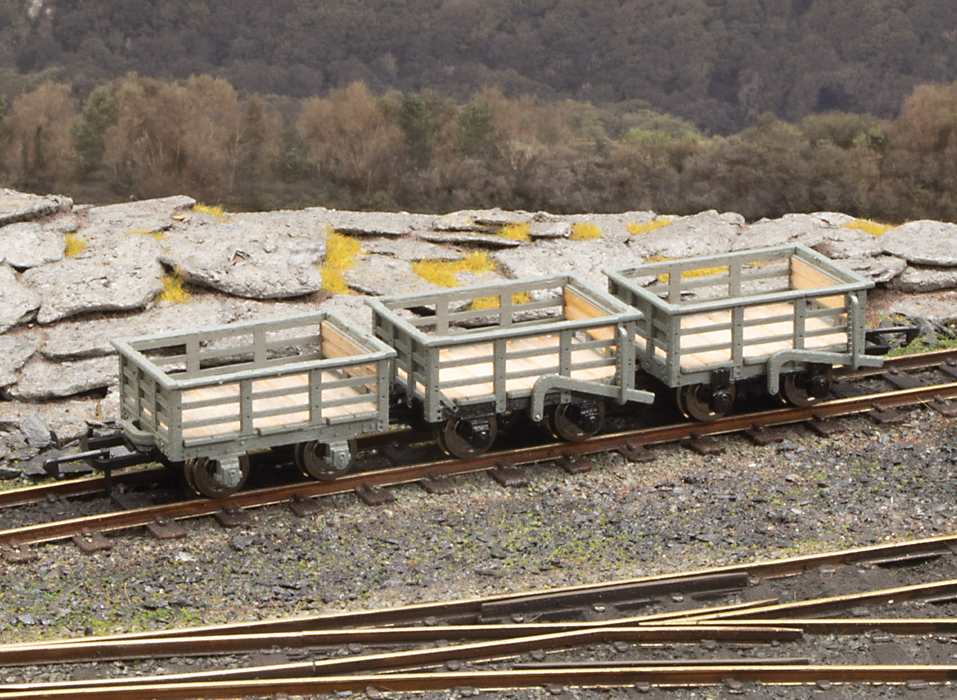 PECO OR164 O-16.5 (NG7) SLATE WAGONS (3) LASERCUT KIT