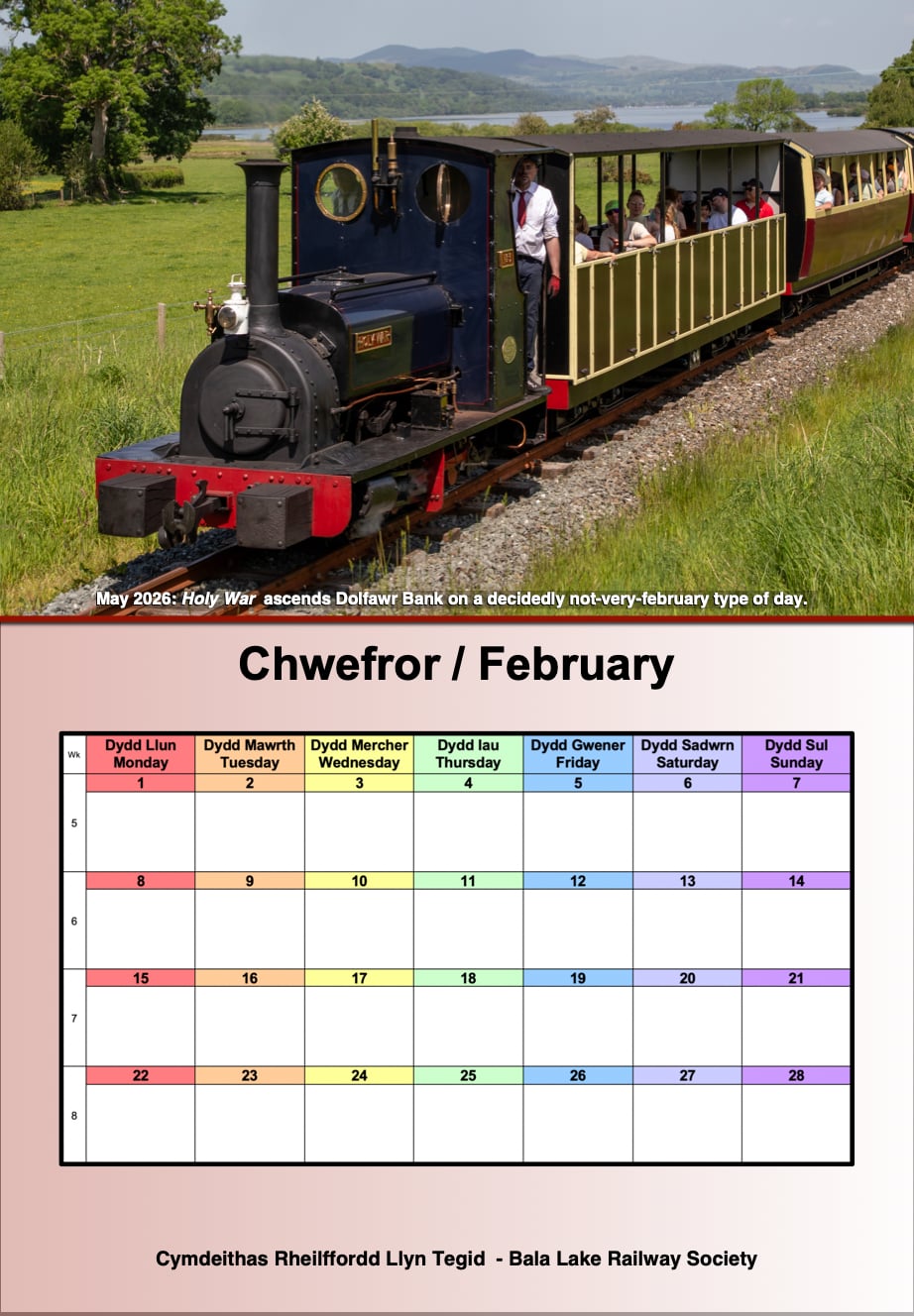 Bala Lake Railway Society 2027 Calendar - Image 2