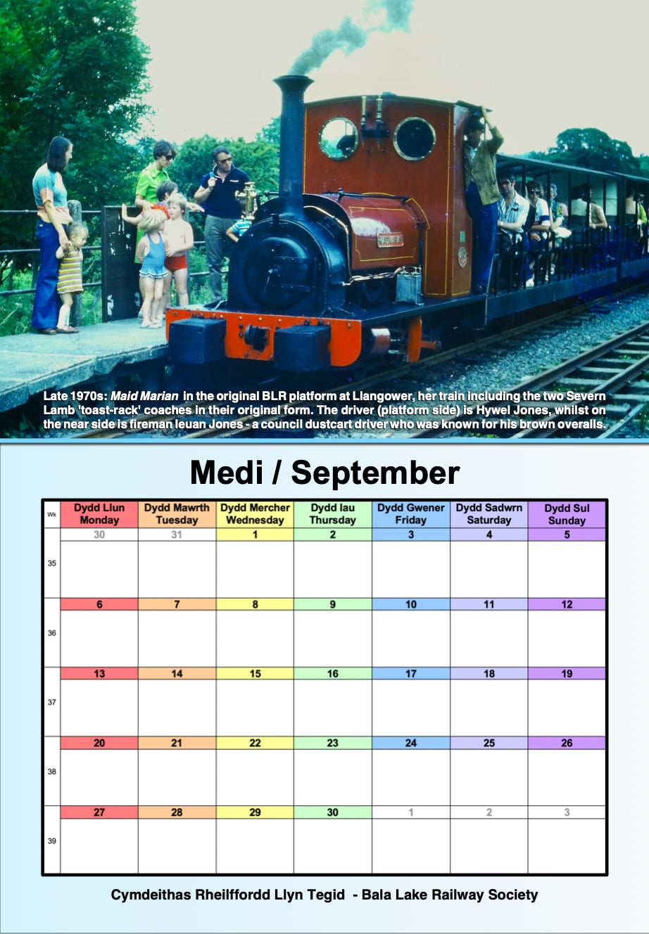 Bala Lake Railway Society 2027 Calendar - Image 3