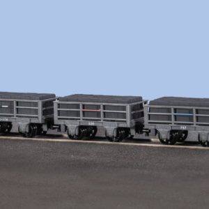 GR320 - PECO - OO-9 - F.R. 2 TON SLATE WAGON UNBRAKED X 3, GREY