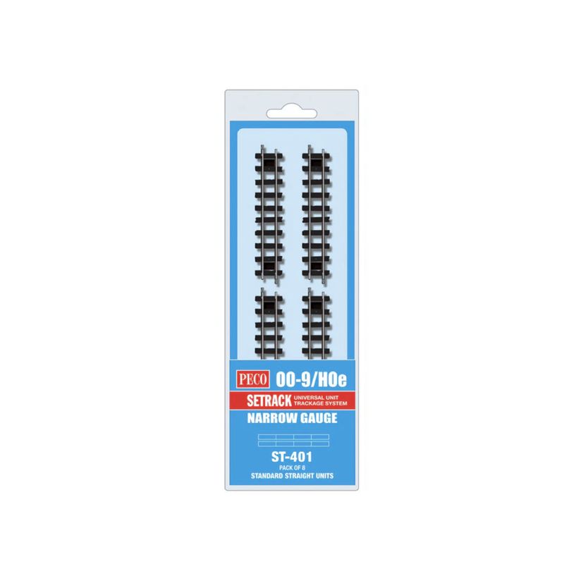 PECO ST401 ST-401 OO-9 - CODE 80 - SETRACK STANDARD STRAIGHT X 8