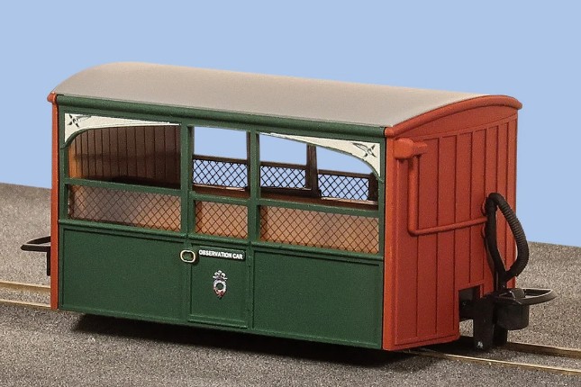 PECO GR561 FFESTINIOG RAILWAY 'BUG BOX' 4 WHEEL COACH 'ZOO CAR' OBSERVATION EARLY PRESERVATION LIVERY